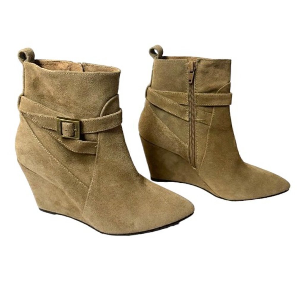 Charles David Women’s Taupe Suede Wedges Size 37 (6.5)